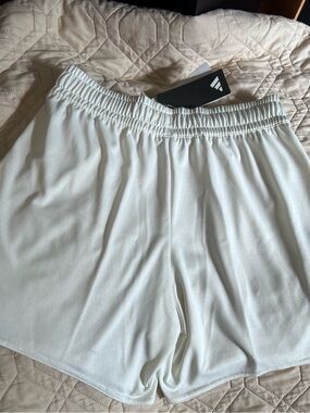 adidas Women's White Athletic Mesh Shorts with Elastic Waist